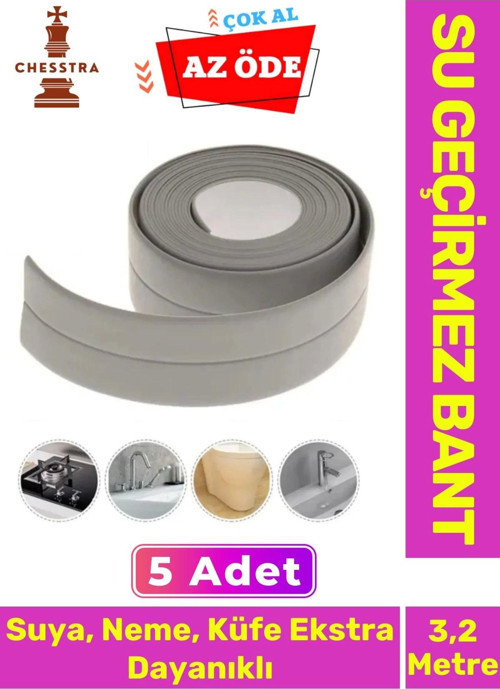 Özel Üretim Su Geçirmez Sızdırmaz Lavabo Tezgah Klozet Banyo Pencere Duş İzolasyon 3.2m Bant 5 Adet