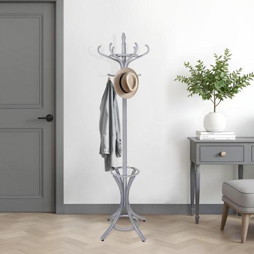 Handy Mate Dorya 12li Ahşap Askılık-Mat Gri 51x185x51 cm