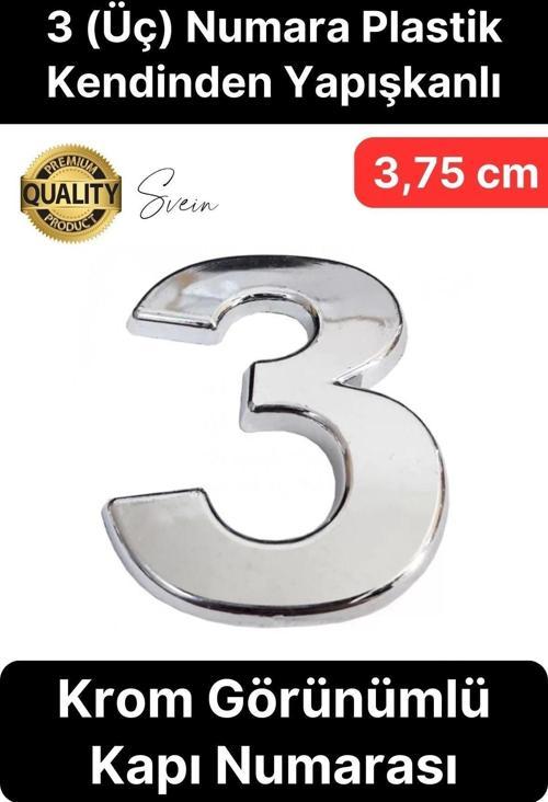 No 3 Kapı Numarası Kendinden Yapışkanlı Masa Dolap Plastik Ev Posta Kutusu Dış Mekan Daire 3,75 cm