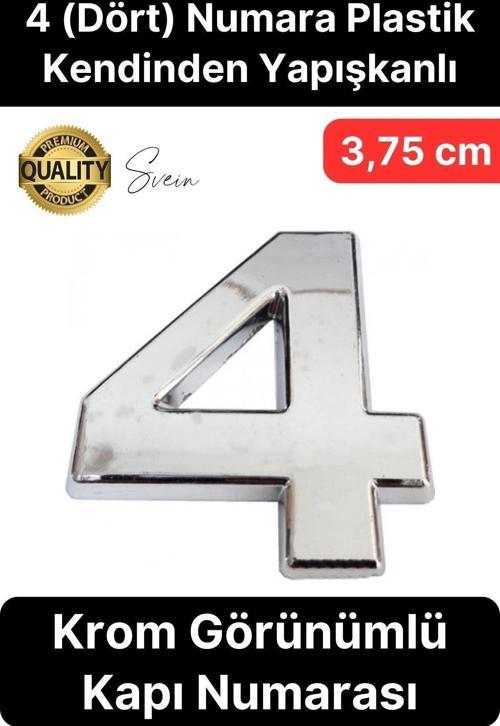 No 4 Kapı Numarası Kendinden Yapışkanlı Masa Dolap Plastik Ev Posta Kutusu Dış Mekan Daire 3,75 cm