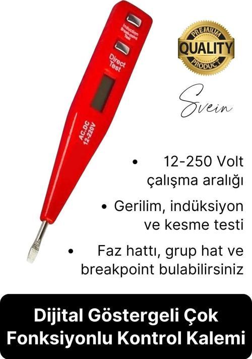 Premium Dijital Ekranlı Kontrol Kalemi Temaslı Temassız Voltaj Test Aleti Elektrik Akım Cihazı