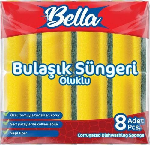 Bella Oluklu Bulaşık Süngeri 8'Li Paket