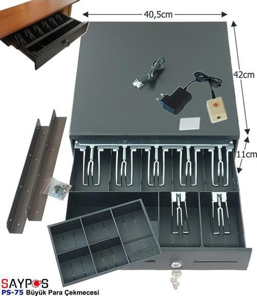 7 Banknot Gözlü Kolay Açma Butonlu ve Montaj Askılı (Takım Halinde) Para Çekmecesi 40,5x42x11cm