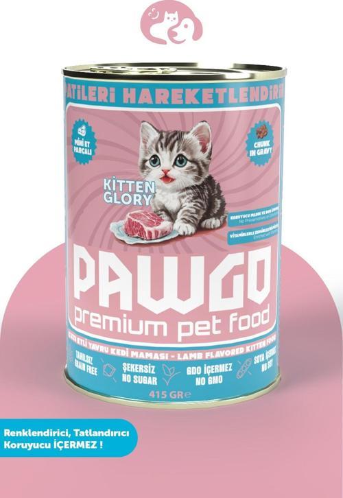 Kitten Glory | Kuzu Etli | Premium | Yavru | Parça Etli | Yavru Kedi Yaş Mama | 400G