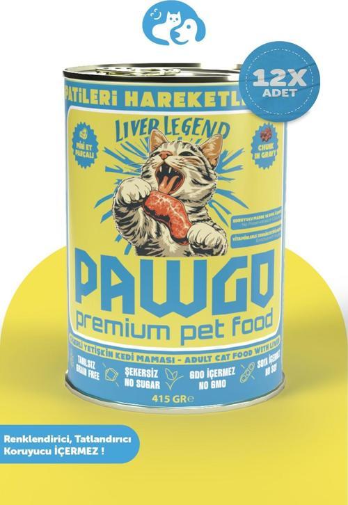 Liver Legend | Ciğerli | Premium | Yetişkin |  Parça Etli | Kedi Yaş Mama | 400G X 12