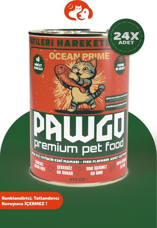 Ocean Prime | Balıklı | Premium | Yetişkin | Parça Etli | Kedi Yaş Mama | 400G X 24
