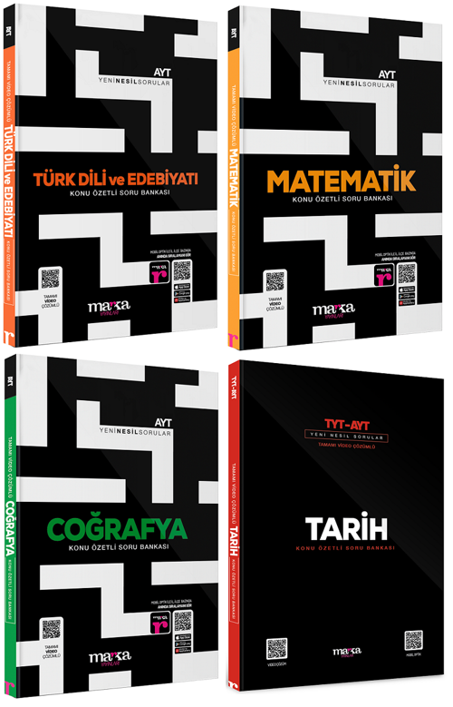 Marka YKS AYT Eşit Ağırlık Konu Özetli Soru Bankası 4 lü Set Marka Yayınları