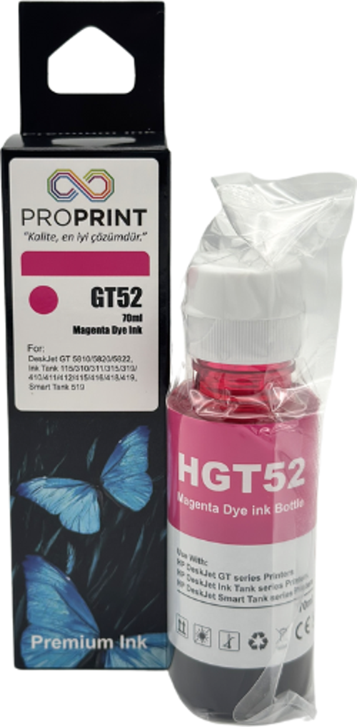 HP GT52 Kırmızı Muadil Mürekkep 70 ML GT-5821 - GT-5822