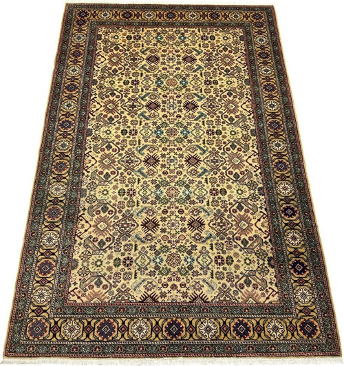 El Dokuma İnce Bünyan Halısı 148x225 cm Krem %100 Yün Halı