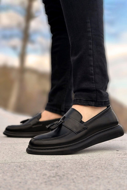 Siyah Püsküllü Erkek Klasik Ayakkabı