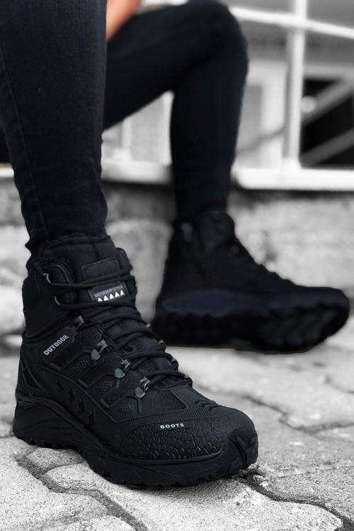 Siyah Su Geçirmez Erkek Trekking Bot