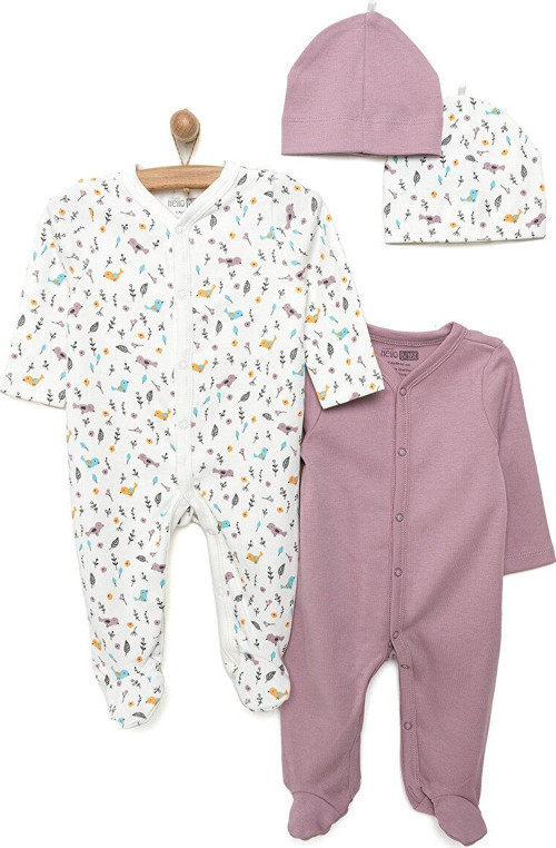 HelloBaby Yenidoğan Patikli Tulum Şapka Set