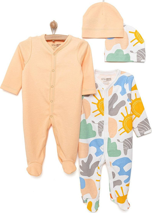 HelloBaby Yenidoğan Patikli Tulum Şapka Set
