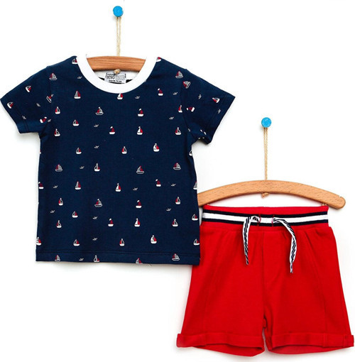 HelloBaby Marina Boy Tshirt-Şort Erkek Bebek