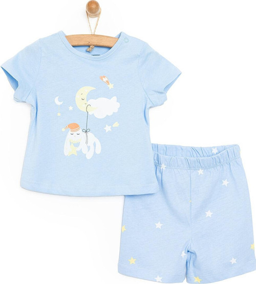 HelloBaby Tavşan Neni Kısa Kol Pijama Takımı Erkek Bebek