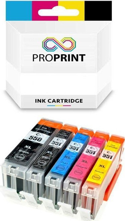 TKPrint Canon PGI-550XL-CLI-551XL 5’li Muadil Kartuş Set-MG-5450