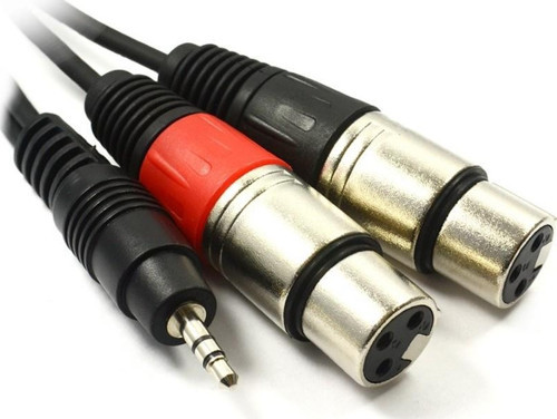 3.5 mm Stereo to 2 Xlr Dişi Kablo 1.5 metre