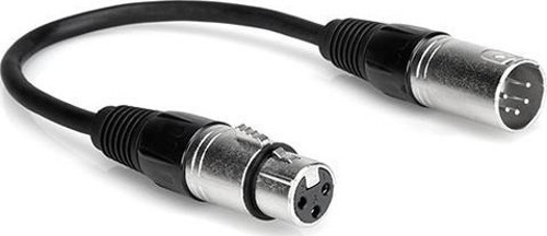 5-Pin XLR Erkek to 3-Pin XLR Dişi DMX Adaptör Kablo 1 metre