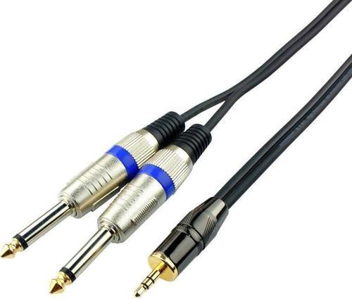 Bilgisayar-Amfi Kablosu 3.5 mm Stereo 2 x 6.3 mm Kablo 3 Metre