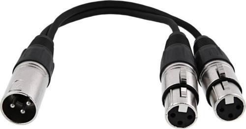 Xlr Y Çoklayıcı kablo 1.5 metre ( 1 Erkek-2 Dişi)