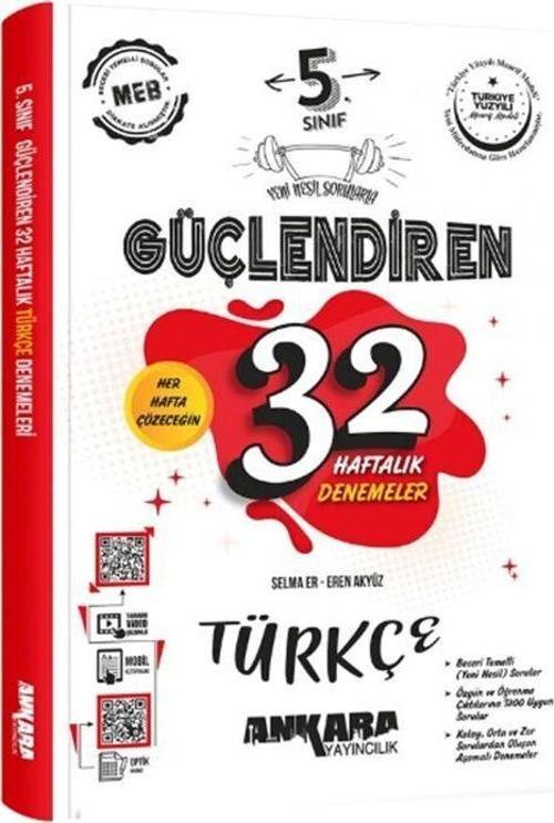 Ankara Yayıncılık 5. Sınıf Türkçe Güçlendiren 32 Haftalık Denemeleri
