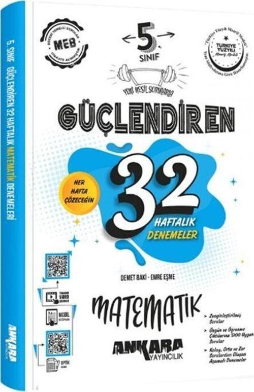 Ankara Yayıncılık 5. Sınıf Matematik Güçlendiren 32 Haftalık Denemeleri
