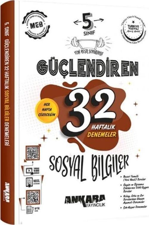 Ankara Yayıncılık 5. Sınıf Sosyal Bilgiler Güçlendiren 32 Haftalık Denemeleri
