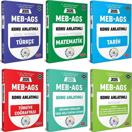 Data 2025 MEB-AGS Tüm Dersler Konu Anlatımlı 6 lı Set Data Yayınları