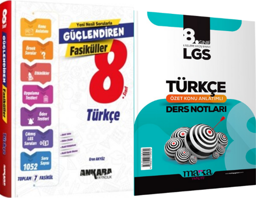 Ankara LGS Türkçe Fasikülleri ve Marka LGS Türkçe Ders Notları 2 li Set