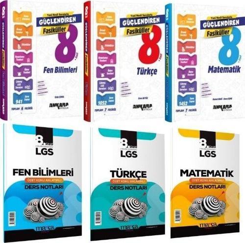 Ankara LGS Türkçe Matematik Fen Bilimleri Güçlendiren Fasikülleri ve Marka LGS Ders Notları Seti