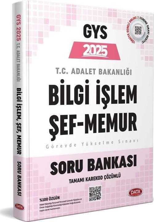Data Yayınları 2025 GYS Adalet Bakanlığı Bilgi İşlem Taşra Şef Memur Soru Bankası