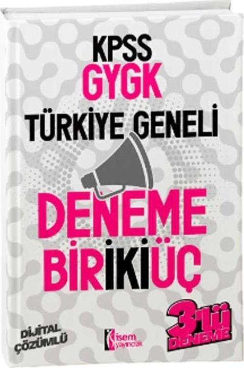İsem 2025 KPSS Genel Yetenek Genel Kültür Türkiye Geneli 3 Deneme (1-2-3) Dijital Çözümlü İsem Yayınları