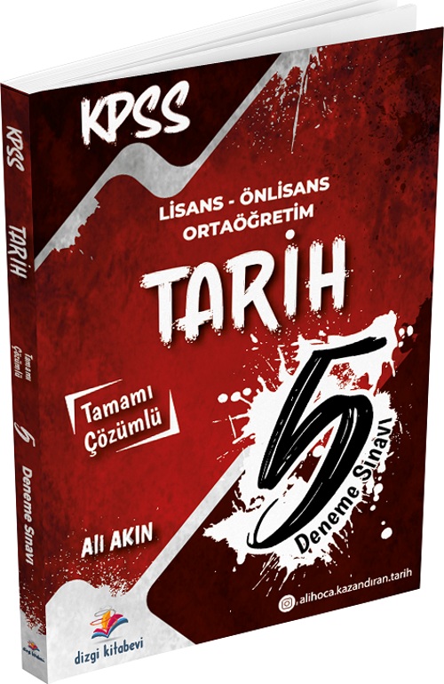 Dizgi Kitap KPSS Lise Ön Lisans Tarih 5 Deneme Çözümlü - Ali Akın Dizgi Kitap Yayınları