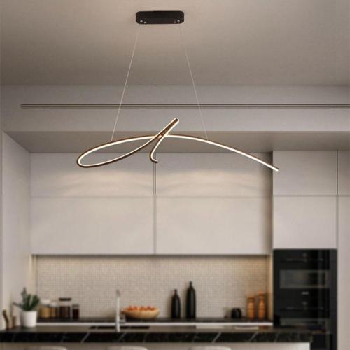 Tt018-Sy Imza Modeli ( Sarı Işık Led ) Mat Siyah Led Avize