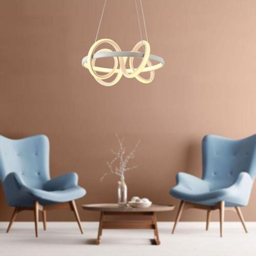 Tt003-By Sarmal Modeli ( Sarı Işık Led ) Mat Beyaz Led Avize