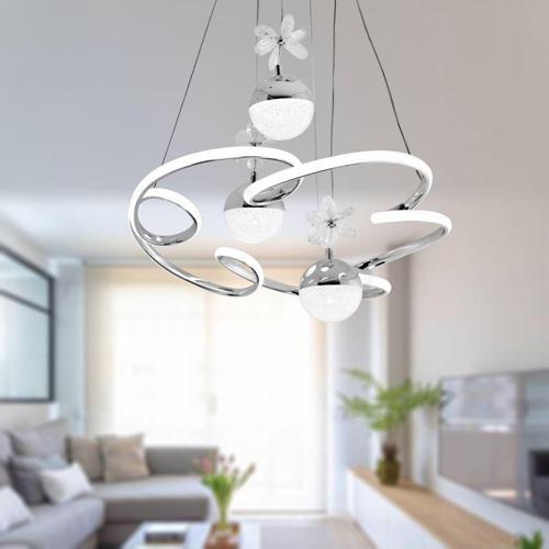 Tt322-3Tpl-Kr ( 3 Renk Modüllü ) Bulut Modeli Krom Kaplama 3 Toplu Ledli Avize