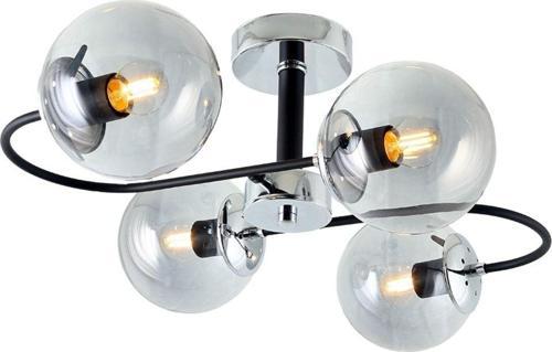 Tt012-4 Kr Krom Rengi Kaplama 4 Lü Füme Camlı Lüks Avize