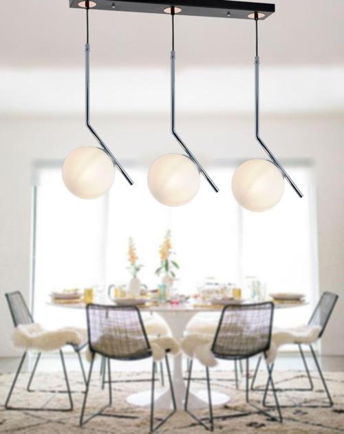 Tt019-3S-Sy-Kr Mat Siyah-Krom 3 Lü Dirsek Kol Sıralı Avize