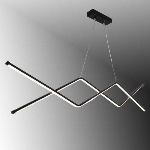 Tt039-Sy Zikzak Masa Üstü Modeli Siyah ( 3 Renk Işık Modüllü ) Led Avize