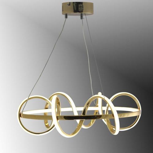 Tt314-Sr ( Beyaz Işık ) Büyük Sarmal Modeli Sarı Kaplama Led Avize