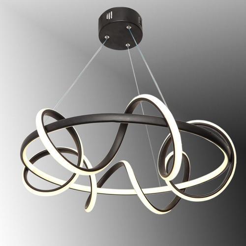 Tt314-Sy Büyük Sarmal Modeli Mat Siyah ( Beyaz Işık ) Led Avize