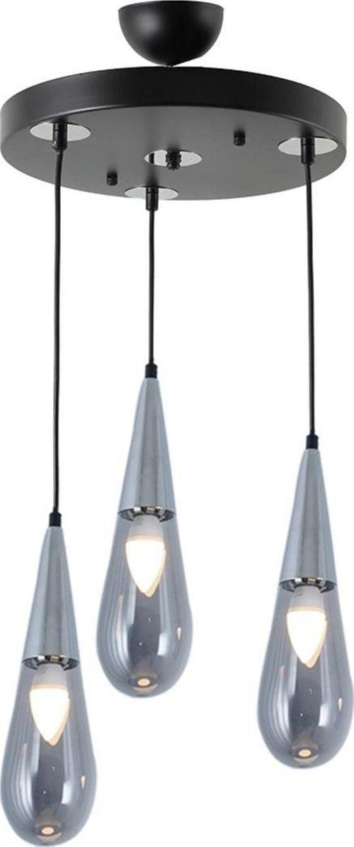 Tt023-3Y-Sy-Kr Krom 3 Lü Damla Modeli Yuvarlak Avize