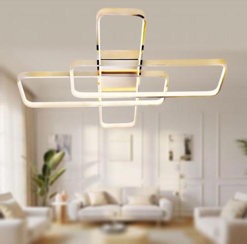 Tt040-Fsr ( 3 Renk Işık Modüllü ) Fransız Sarısı Kaplama Plofonyer Led Avize