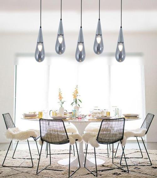 Tt023-5S-Sy-Kr Krom 5 Li Damla Modeli Sıralı Avize