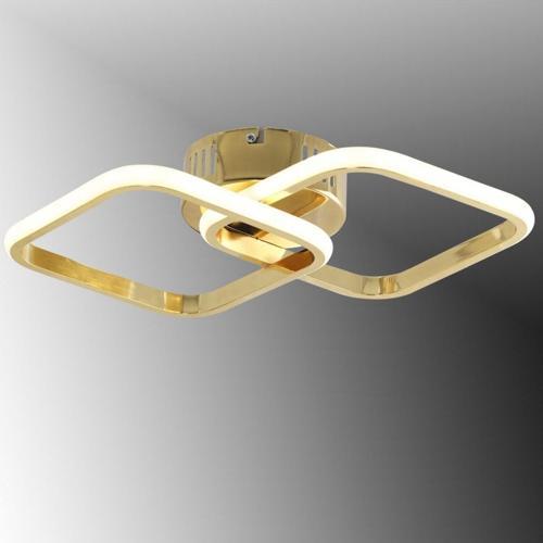 Tt405-2-Fsr ( Beyaz Işık ) Fransız Sarı Kaplama 2 Li Kare Led Avize