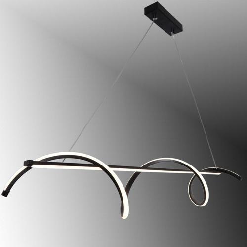 Tt038-Sy Kıvrımlı Masa Üstü Modeli Siyah ( Sarı Işık ) Led Avize