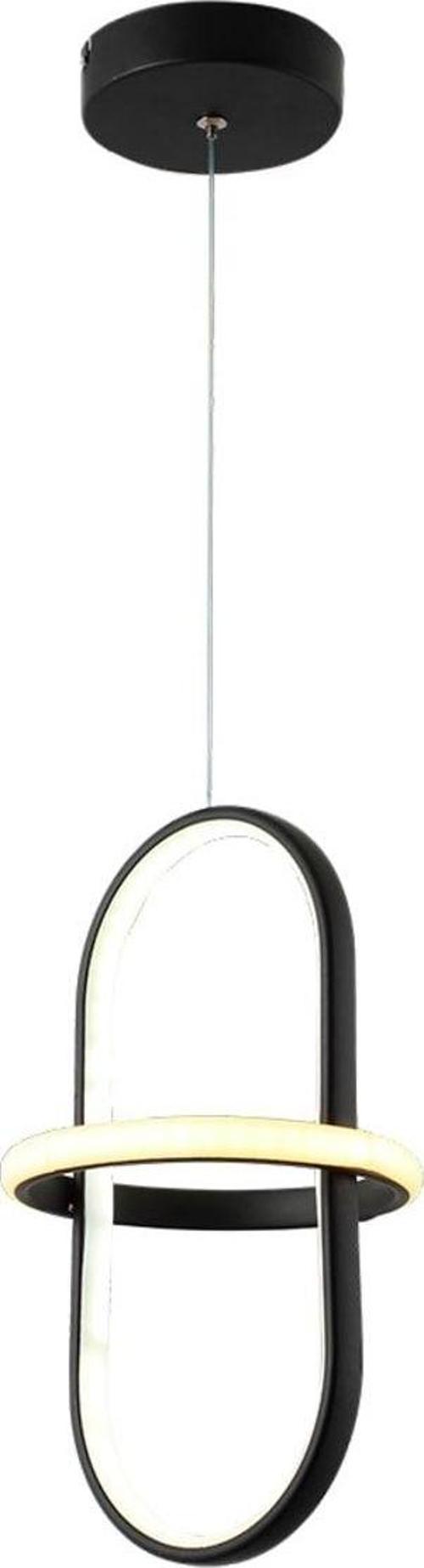 Tt006-1-Sy Minyon Modeli ( Beyaz Işık Led ) Tekli Mat Siyah Led Avize
