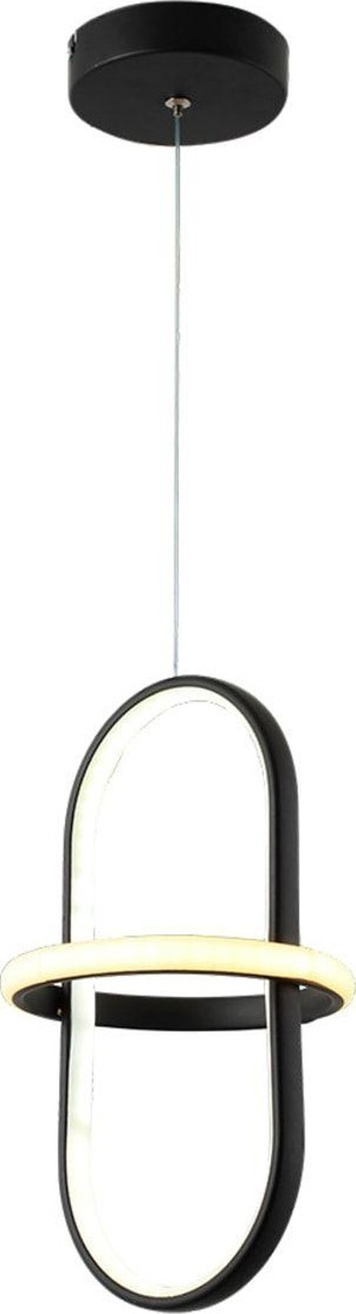 Tt006-1-Sy Minyon Modeli ( Gün Işığı Led ) Tekli Mat Siyah Led Avize