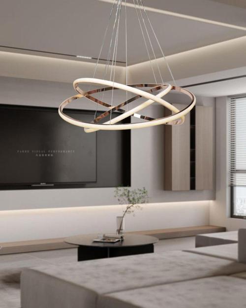 Tt300-3 Fsr Halka 3 Lü Fransız Sarısı Kaplama ( 3 Renk Modüllü ) Led Avize
