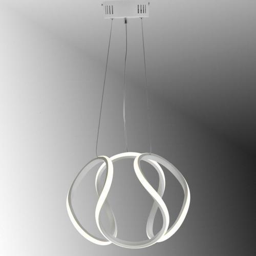Tt306-35-By ( Sarı Işık ) Kavis Modeli Mat Beyaz Led Avize